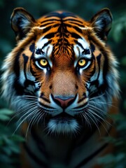 Fototapeta premium Ultra-Detailed Tiger Staring at Its Prey in 4K