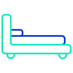 Bed outline dual color icon