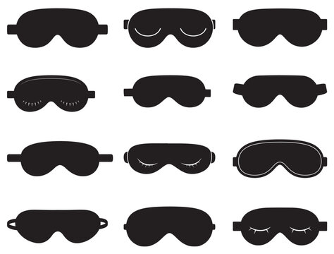 SLEEPING MASK SILHOUETTE WHITE BACKGROUND