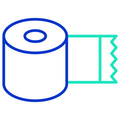 Tissue Roll outline dual color icon