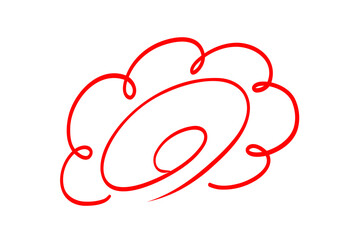 ペンで書いたような赤色の花丸のベクターイラスト