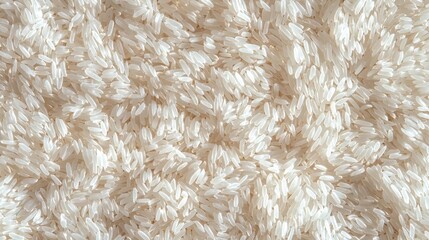 Close-up of a pile of white rice grains. the grains are arranged in a random pattern, with some overlapping each other.