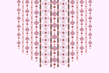 Neck geometric abstract Aztec oriental embroidery traditional border pattern. Native geometry neck decorative design for fashion, texture, element, neckline, textile, fabric, clothing, printing