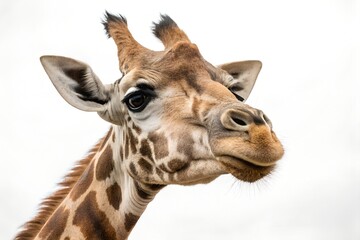 Obraz premium expressive giraffe isolated on white background