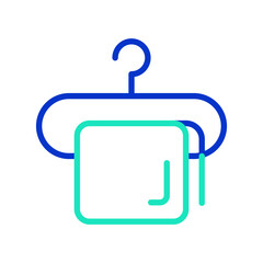 Hanger Towel outline dual color icon