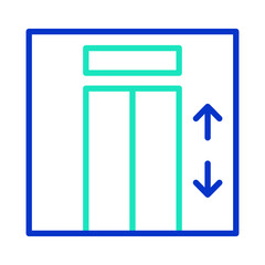 Elevator outline dual color icon
