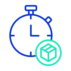 package service hours outline dual color icon
