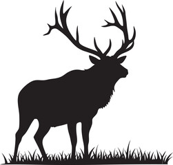 Majestic Deer Silhouette Vector Illustration