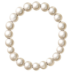 Obraz premium Elegant vintage pearl strand in circular arrangement, perfect for scrapbooking