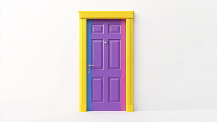colorful door isolated on a white background