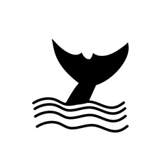 Whale tail with waves icon
