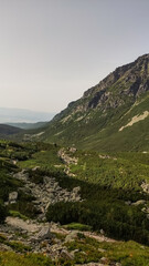 Hiking trail winding through the majestic high tatras mountains in slovakia