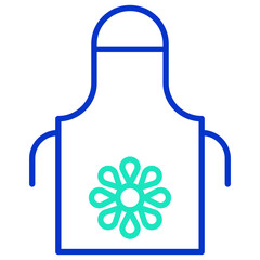 Apron outline dual color icon