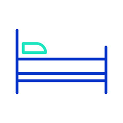 Bed outline dual color icon