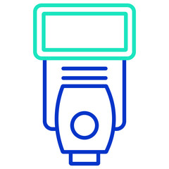 Fototapeta premium Camera flash outline dual color icon