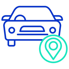 car navigate outline dual color icon