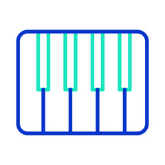 Piano outline dual color icon