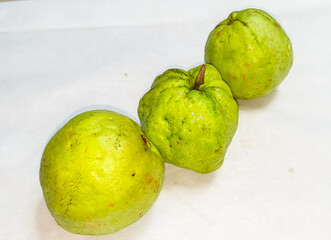 green apples on a white background