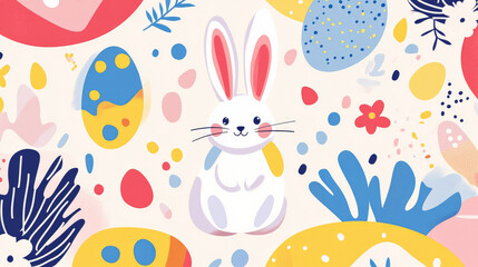 Cheers to Easter. trends. abstract geometric style of today. A collection of Easter-themed vector graphics. Rabbit, Easter eggs. Ideal for a postcard, poster, or cover. 