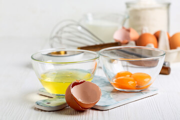 Separating Egg Whites and Yolks.