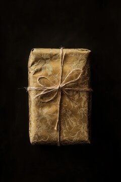 A parcel wrapped in paper with a string tied around it
