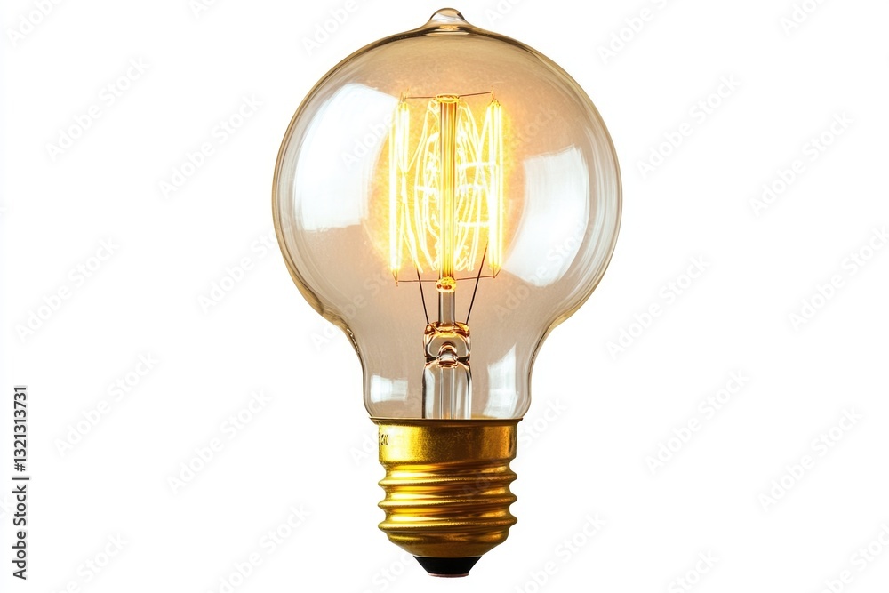 Aufkleber A detailed view of a single light bulb on a clean white surface, useful for highlighting small objects or creating a minimalist composition