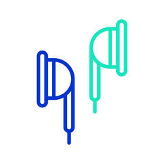 Ear Plug outline dual color icon