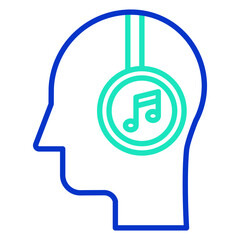 Listen Music outline dual color icon