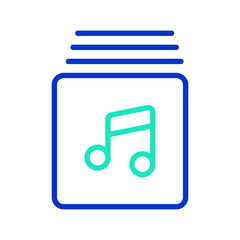 Music list outline dual color icon