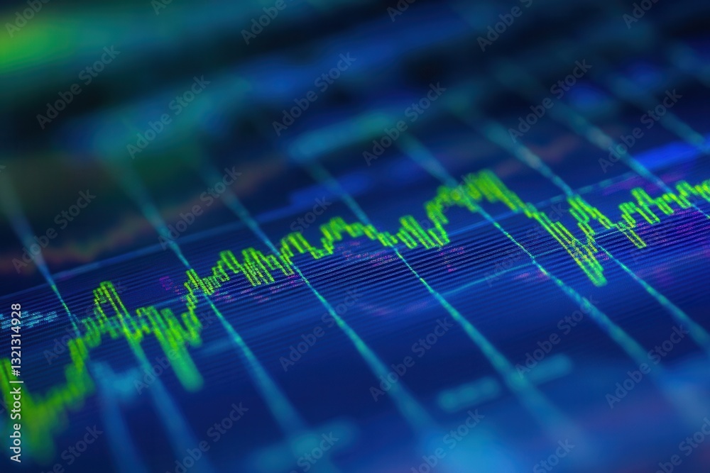 Leinwandbilder dynamic background features trend lines merging into a data grid representing political and economic