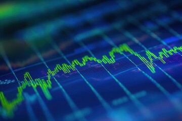 Dynamic background features trend lines merging into a data grid representing political and economic analysis with cool blue and green tones