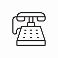 Vintage desk telephone classic icon vector sign