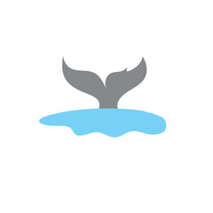Illustration of a tail of a whale
