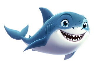 Fototapeta premium A cartoon shark with a big smile on its face
