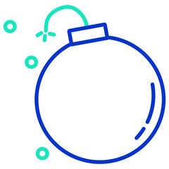 Bomb outline dual color icon