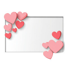 A white background with a heart shaped frame