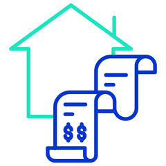 Home bill outline dual color icon