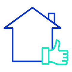 like property outline dual color icon