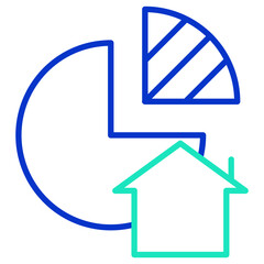 Home analysis outline dual color icon