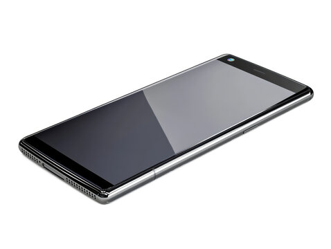 A high-quality modern smartphone, sleek and elegant, isolated on a pure white background, studio lighting, ultra-realistic details