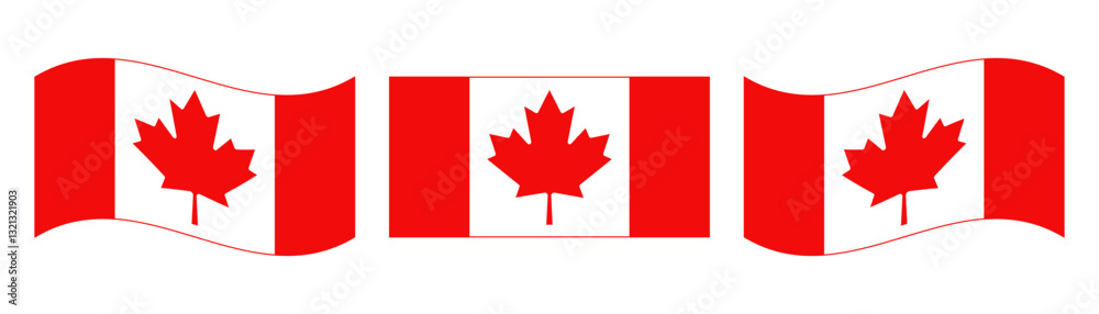 Canvas Prints set of canadian flags are isolated on a transparent background. correct proportions and colors. perf