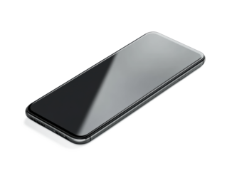 A high-quality modern smartphone, sleek and elegant, isolated on a pure white background, studio lighting, ultra-realistic details
