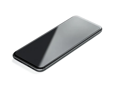 A high-quality modern smartphone, sleek and elegant, isolated on a pure white background, studio lighting, ultra-realistic details