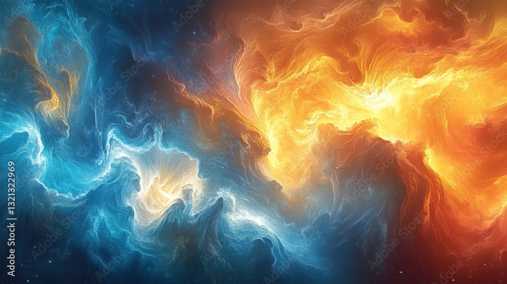 Aufkleber Abstract cosmic fire and ice nebula. Possible use Science fiction background