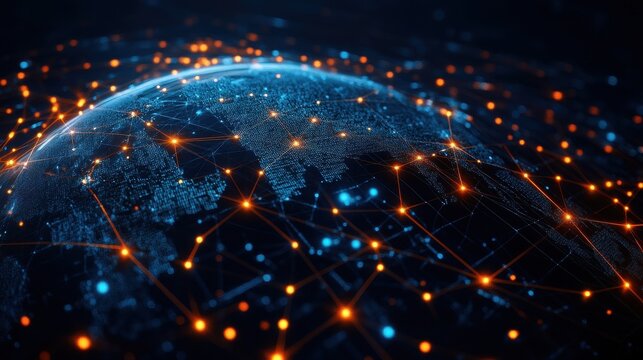 Global Network  Digital World  Internet Connection  Data Flow  Abstract Technology Background