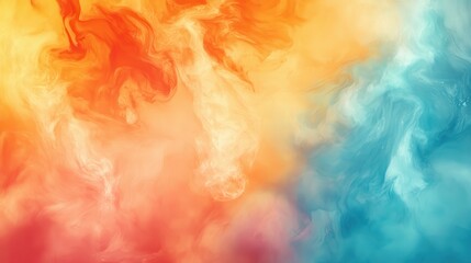 Abstract Orange and Teal Swirls  Fluid Art Background