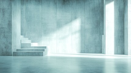 Obraz premium Interior of modern office or lobby place with stairs and concrete white walls