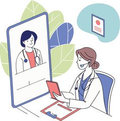 Online telemedicine consultation with doctor and mobile device