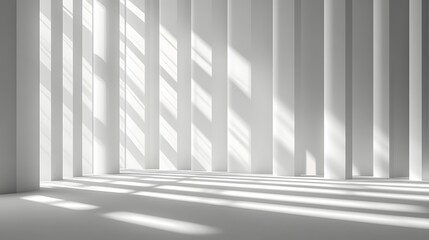Fototapeta premium a minimalist architectural interior with pillars and shadows.