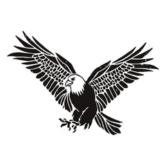 eagle hand drawn fly.